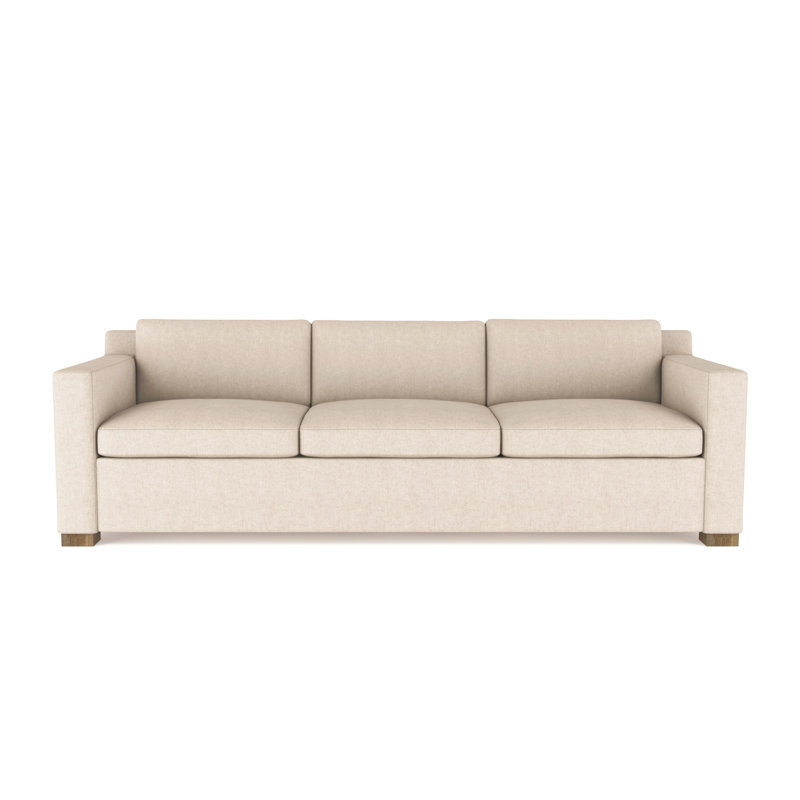 Canapé Mercer, Velours moelleux huître, H 33,5 po x l 108 po x P 39 po, Patiné