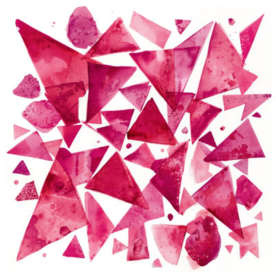 Geometric Pink Triangles Bath Mat
