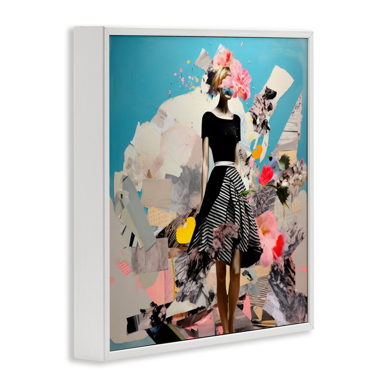 «Surreal collage collage», art de la giclée encadrée par Irena Orlov, H 17 po x l 17 po, Giclée encadrée blanc bord de mer