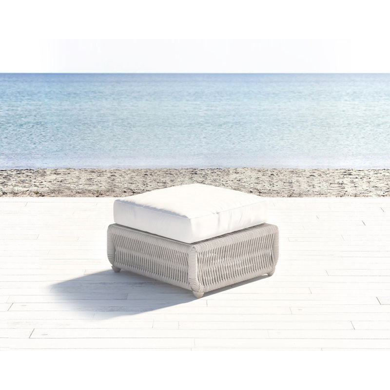 Dana Outdoor Ottoman, Canvas Skyline Sunbrella®