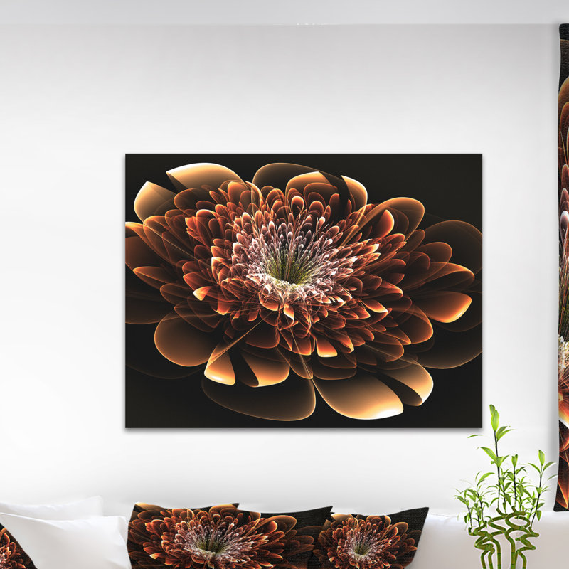 «Brown Fractal Flower», impression, H 30 po x l 40 po x P 1,5 po, Toile tendue
