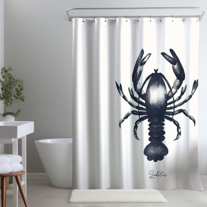 Shower Curtain AN479 – Polyester Shower Curtain, Dye Sublimation Print, 71" W × 74" L
