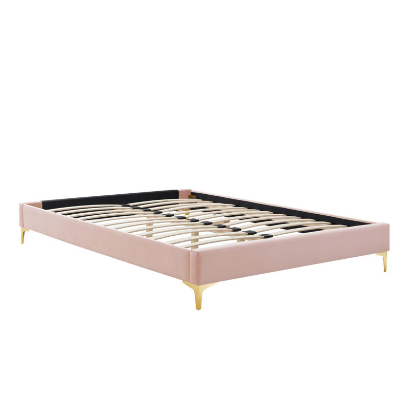 Structure de lit Sutton Performance Velvet, Rose, Grand