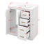 Meuble-lavabo de salle de bain 30 po avec lavabo, meuble-lavabo autoportant moderne avec 2 portes et 3 tiroirs, conception élégante à chevrons-283209623