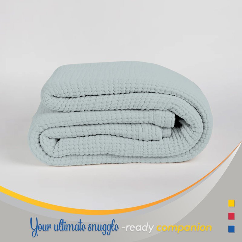 100% coton matelassé antimicrobien ultra doux et doux, Bleu clair, Double / double