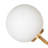 Metal And Glass Wall Sconce With Glass Orb Globe, Curved Base And Inline Switch