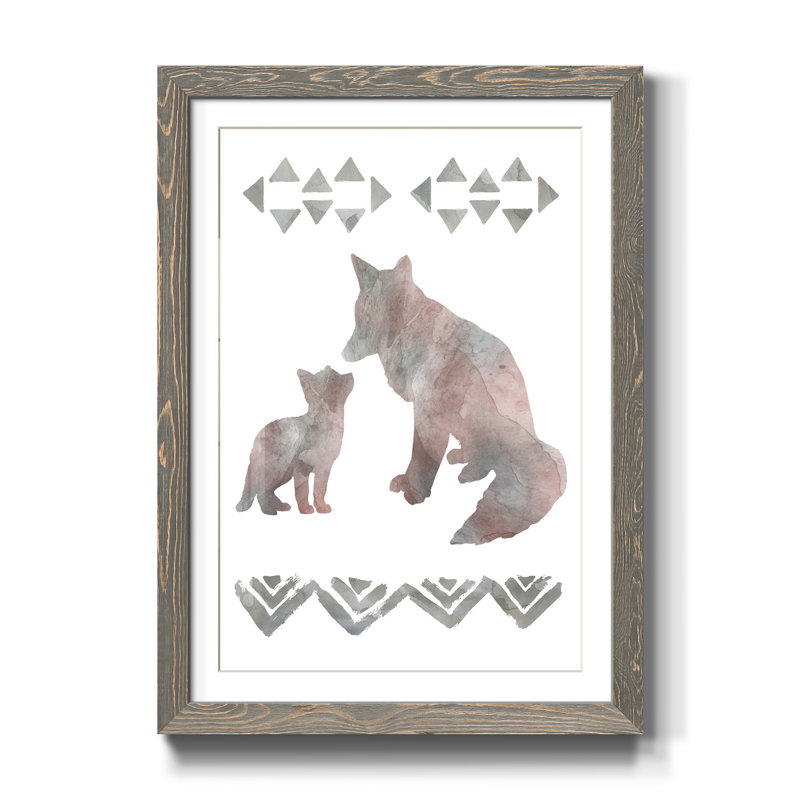 Little Lady Den Foxes - Reproduction d'art sur papier encadrée, H 44 po x l 31 po x P 1 po, gris