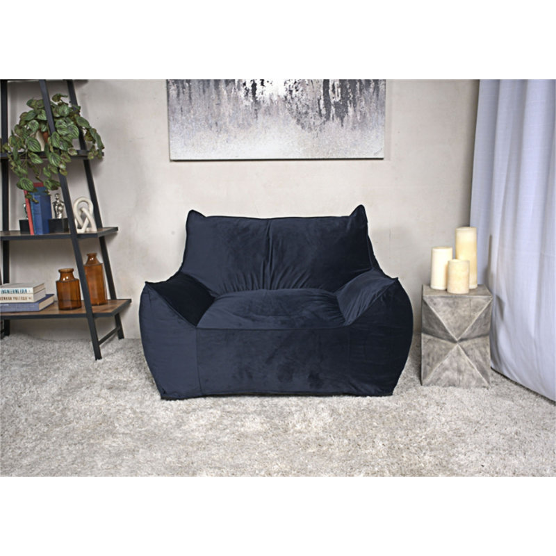 Fauteuil à billes avec accoudoirs, H 30,01 po x l 40,01 po x P 40,01 po, Bleu très foncé