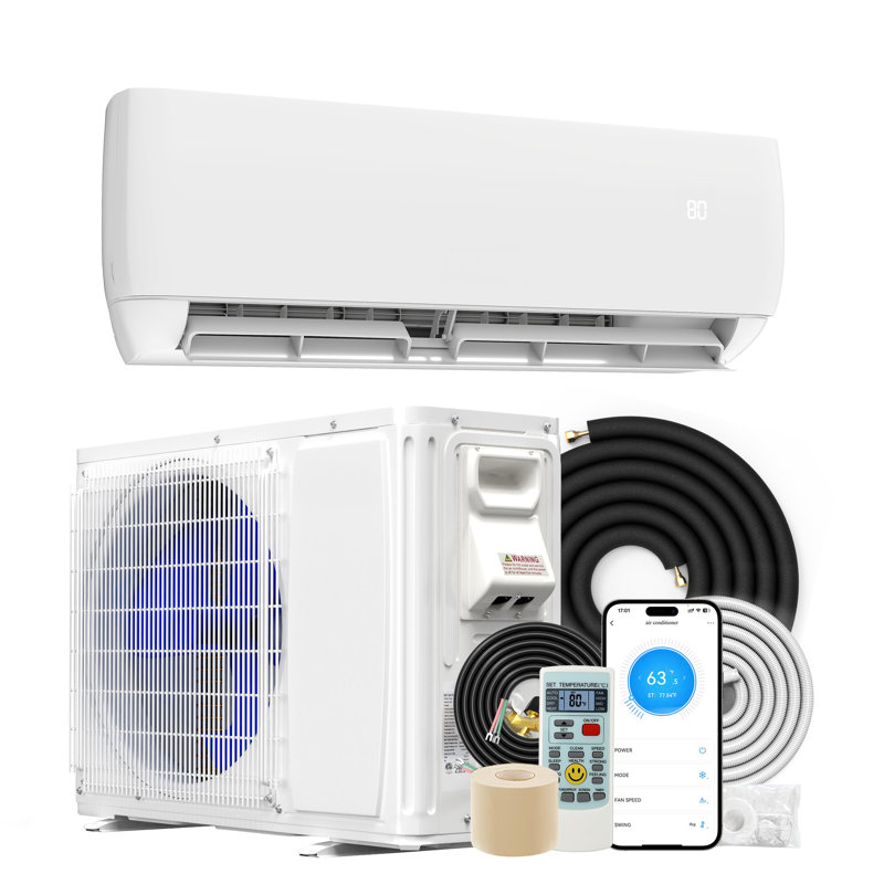 110V 12000 BTU Ductless Mini Split Air Conditioner For 750 Square Feet With Remote & Smart Control