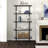 Inez 68"H 4-Tier Metal Glass Tall Rectangular Bookcase in Blackened Bronze-215874033