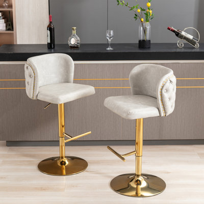 Tabourets de bar pivotants en cuir synthétique à hauteur réglable Tony