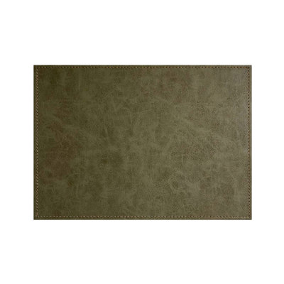Luxurious Olive Vegan Leather Placemats 4 Pack Look and Feel of Genuine Leather Infused with Copper