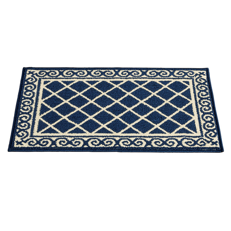 Tapis de cuisine antidérapant Rezarta, Bleu, Rectangle 2 pi 11 po x 2 pi