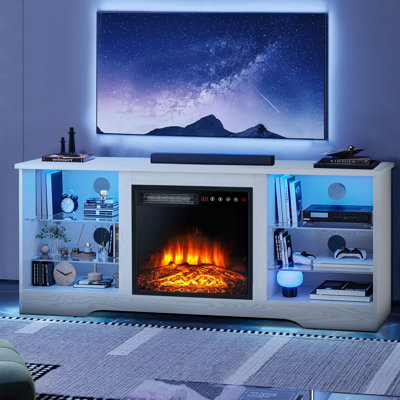 Meuble télé avec foyer électrique pour téléviseur de 65 po ou moins Alazik