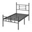 Structure de lit plateforme en métal avec tête de lit et pied de lit de 40 po, structure de lit en acier, aucun sommier requis, assemblage facile-1035351789-1064860796