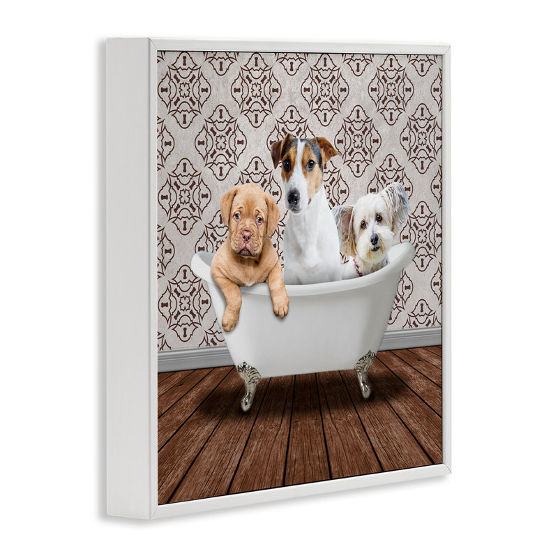 Bath Buddies Dog Trio, estampe numérique, conception de Marcus Prime, H 12 po x l 12 po