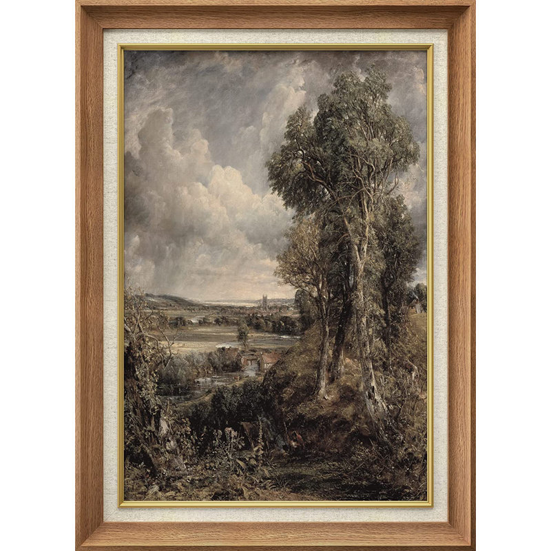 «The Vale of Dedham» par John Constable - peinture sur toile encadrée, Naturel