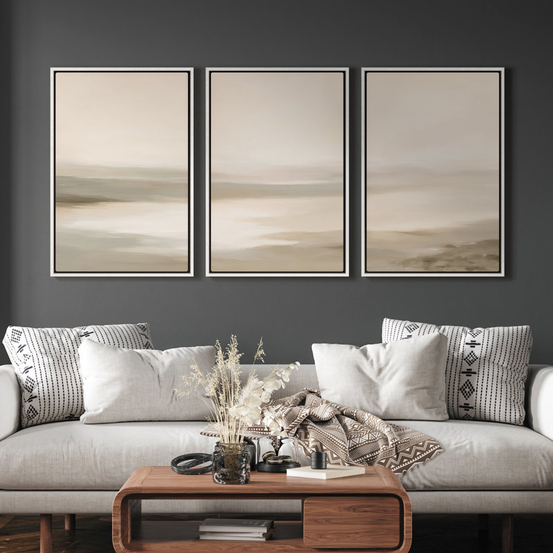 Framed Canvas Wall Art - Vintage Abstract Wall Prints for Bedroom, 24" H x 16" W, White