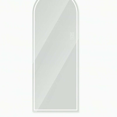 65" x 21" Arch Design LED Full Length Mirror ,Dimmable,  High Definition & Explosion-Proof, Full-Length Standing or Wall-Mounted - Brightly Lit for Makeup, Studio, and More