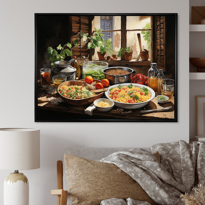Cuban Cuisine Flavorful II - Food & Beverage Wall Art Prints, 34" H x 44" W, Cadre flottant noir
