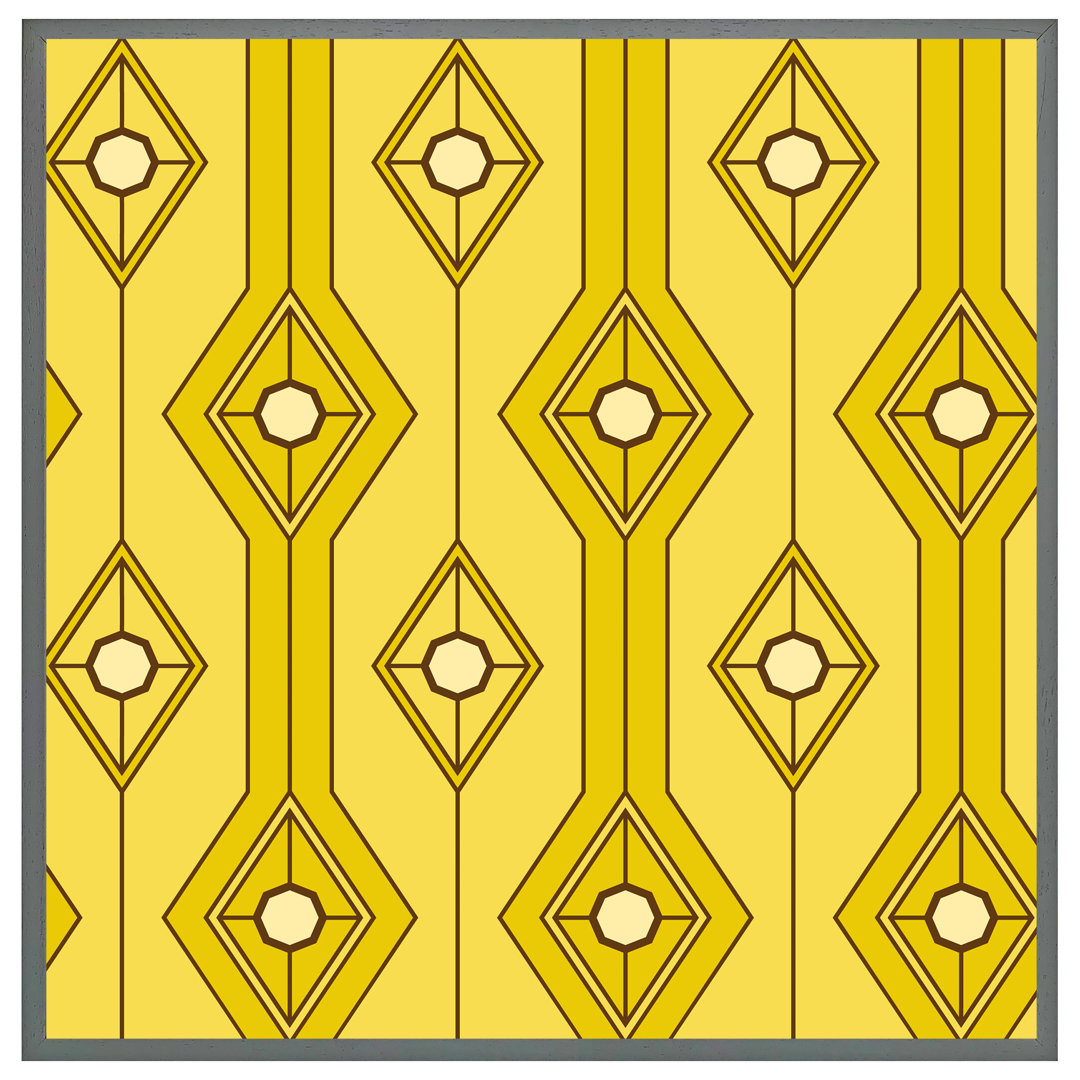 Ashana Yellow Geometric - Single Picture Frame Art Prints