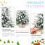 Arbre de Noël de table floqué 3 pi avec 355 pointes, branches en PE / PVC enneigées, 14 pommes de pin et 14 baies, base en ciment en toile de jute - petit arbre décoratif pour la maison et le bureau