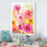 «Blossoming Pink Yellow and Orange Flowers», reproduction d'art sur toile traditionnelle