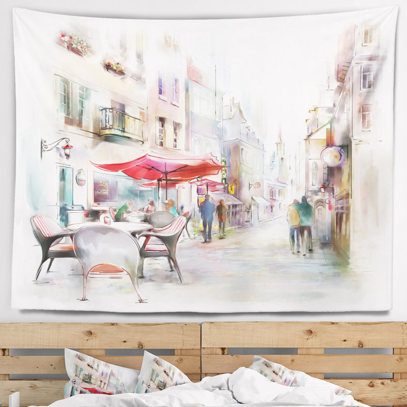 Abstract Polyester Tapestry, 50" H x 60" W