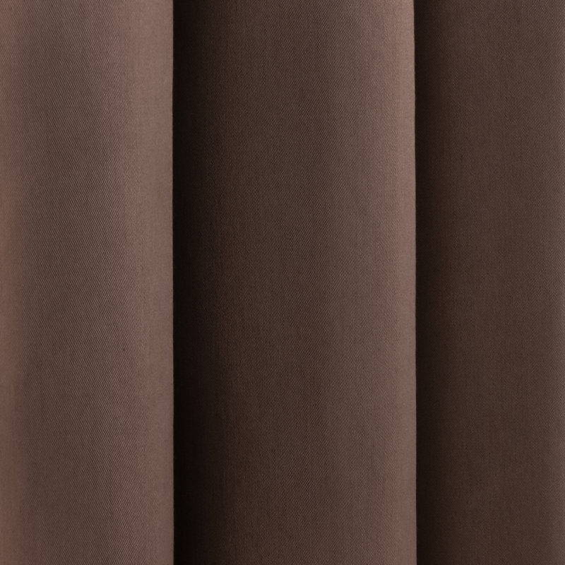 Rideau en mélange de coton, L 52 po x L 84 po, Brun