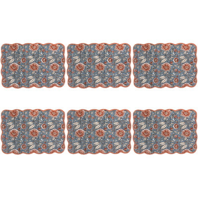 Ensemble de 6 napperons Kantha