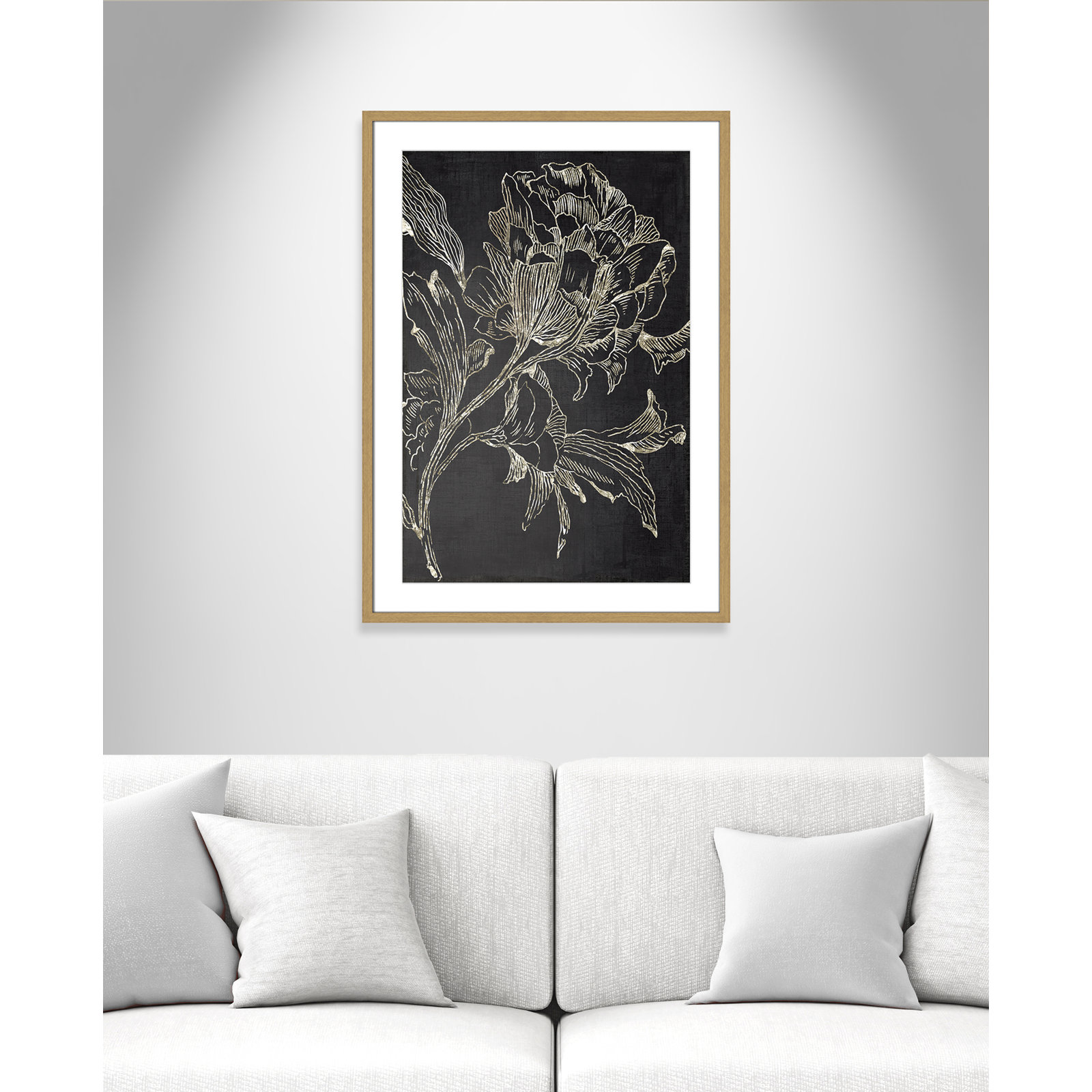 Clarendon "Golden Flower Folklore I" Print, 35.5" H x 25.5" W, Brown Framed