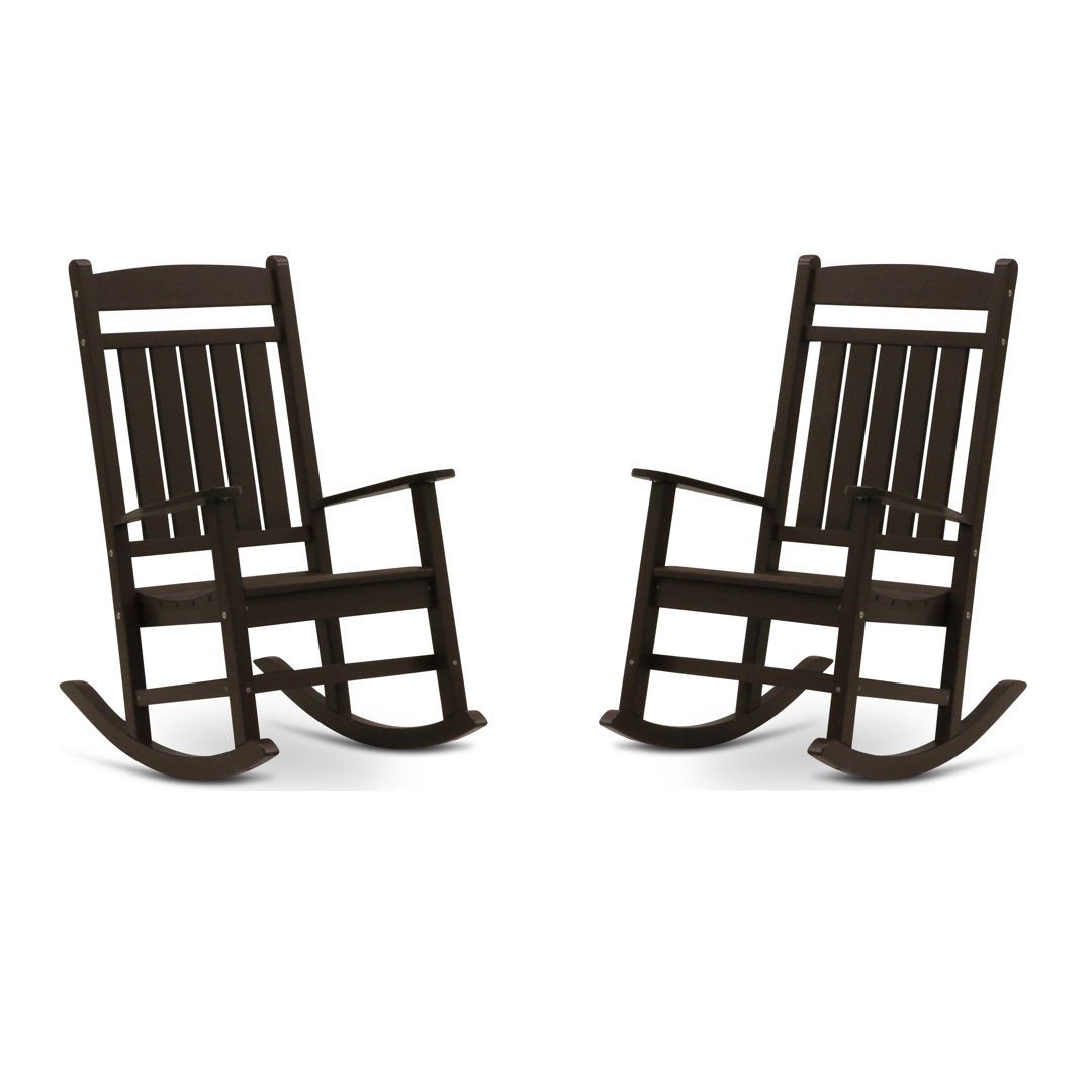 Catelyn Outdoor Rocking Plastic Chair (Set of 2) Sand & Stable™ 