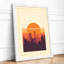 Cityscape at Sunset Retro - Framed Print-168657384-168657393
