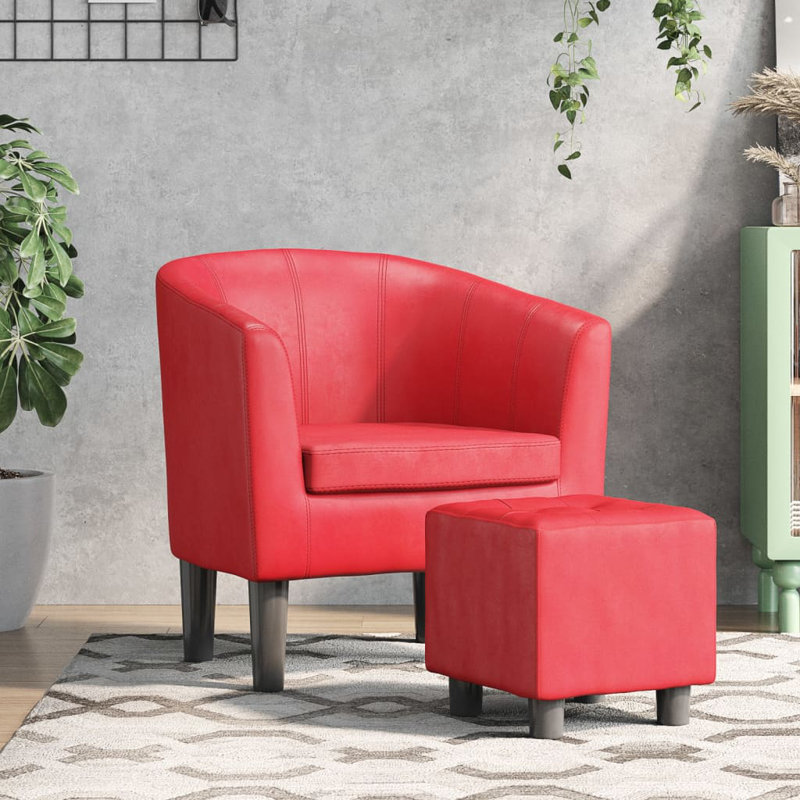 Fauteuil de baignoire Winston Porter, Avec repose-pieds Avec repose-pieds, Noir, Similicuir noir