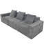Lit convertible au sol avec accoudoirs avec dossier coussiné, canapé-lit futon confortable, siège à 3 places, siège mi-ferme moelleux, design américain, canapé en chenille gris foncé, mousse américaine, standard-1893518050