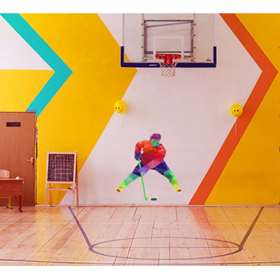 Adhésif décoratif polygonal hockey