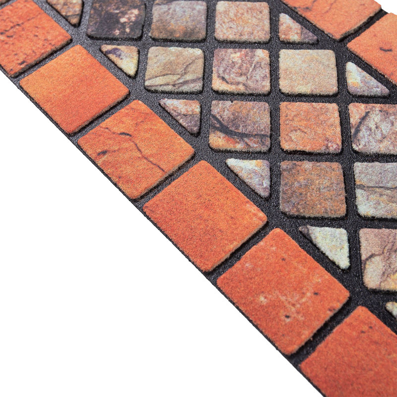 Non-Slip Indoor / Outdoor Doormat, Red/Grey