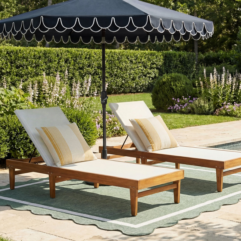Scheiner 24'' Outdoor Acacia Chaise Lounge, Teak