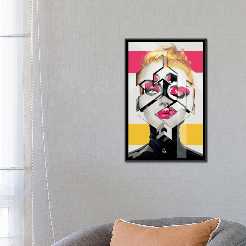 Forme ii, impression sur toile tendue, H 26 po x l 18 po x P 1,5 po, Toile avec cadre noir, Pas de tapis