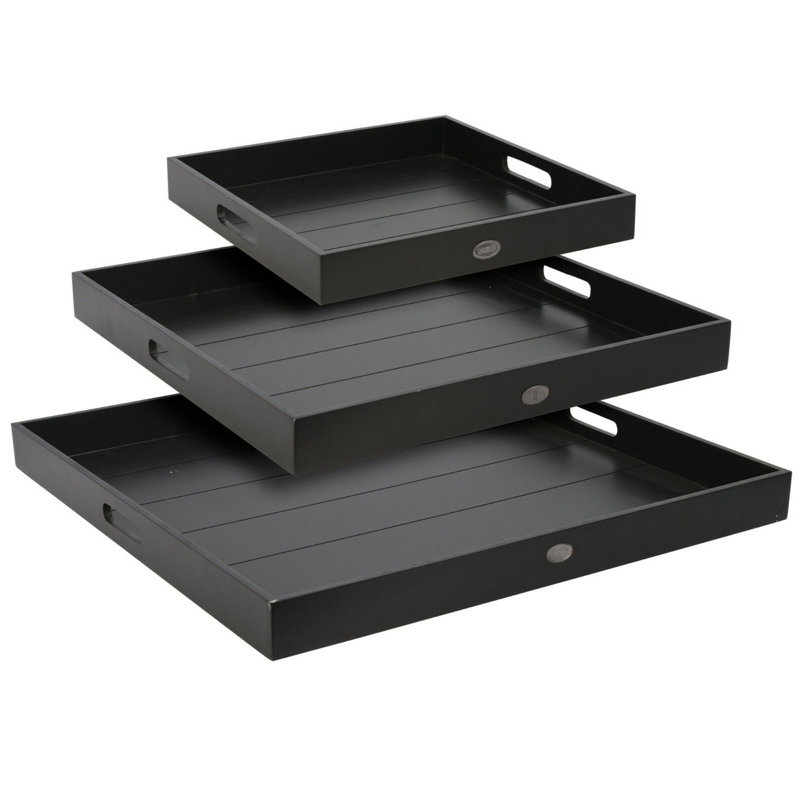 Straus Tray - Set of 3, Black