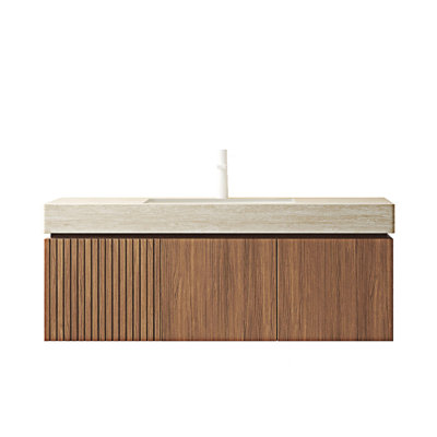 Wall-Mounted Bathroom Vanity With Sink