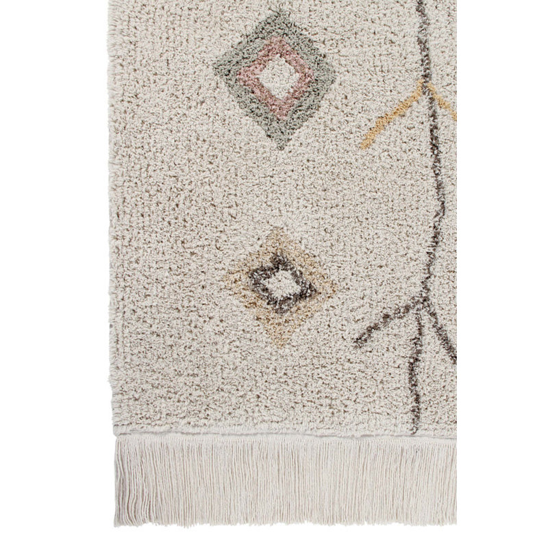 Kaarol Earth Ivory and Natural Rectangular Washable Rug