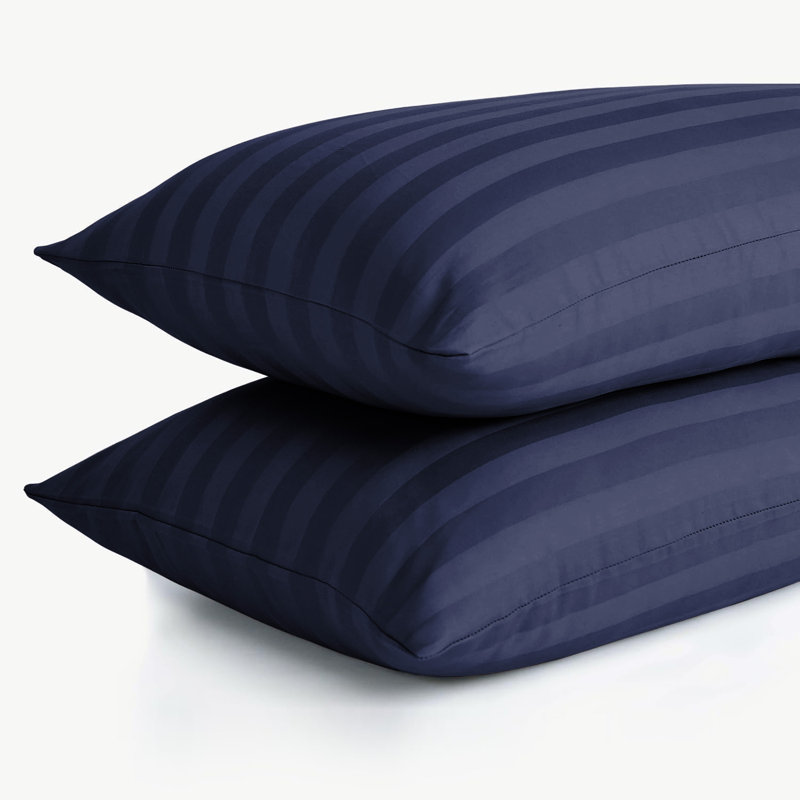 Aspire Homeware Ultra Soft & Breathable Microfiber Striped Pillowcase (Pack Of 2), Washed Blue