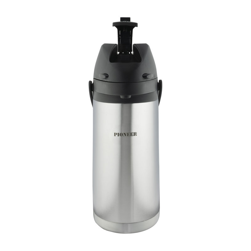 Pioneer Airpots Stainless Steel Hot Cold Water Tea Coffee Dispenser Conference Event Flask, 1.9 Litres, Silver