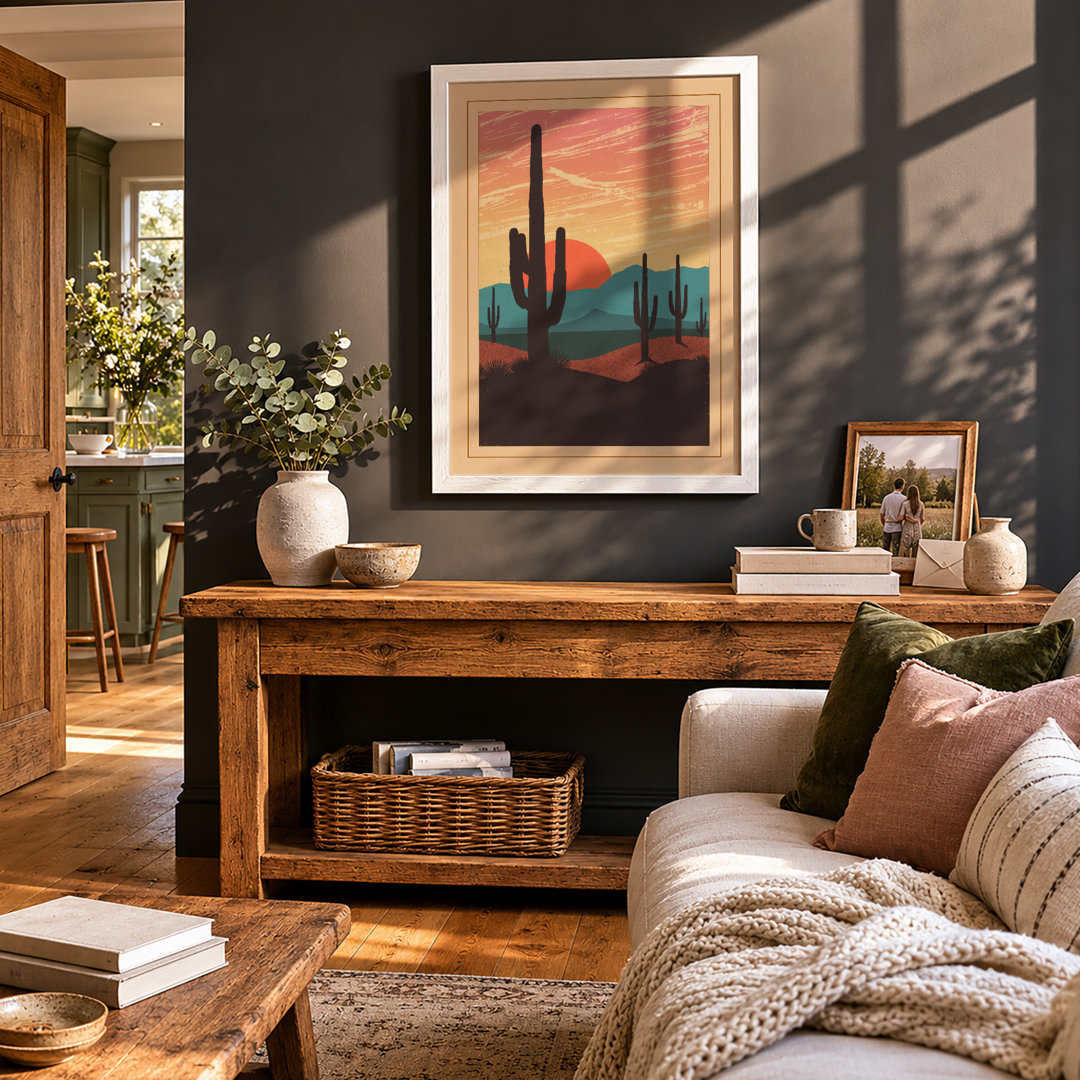 Desert Sunset Rustic - Framed Print