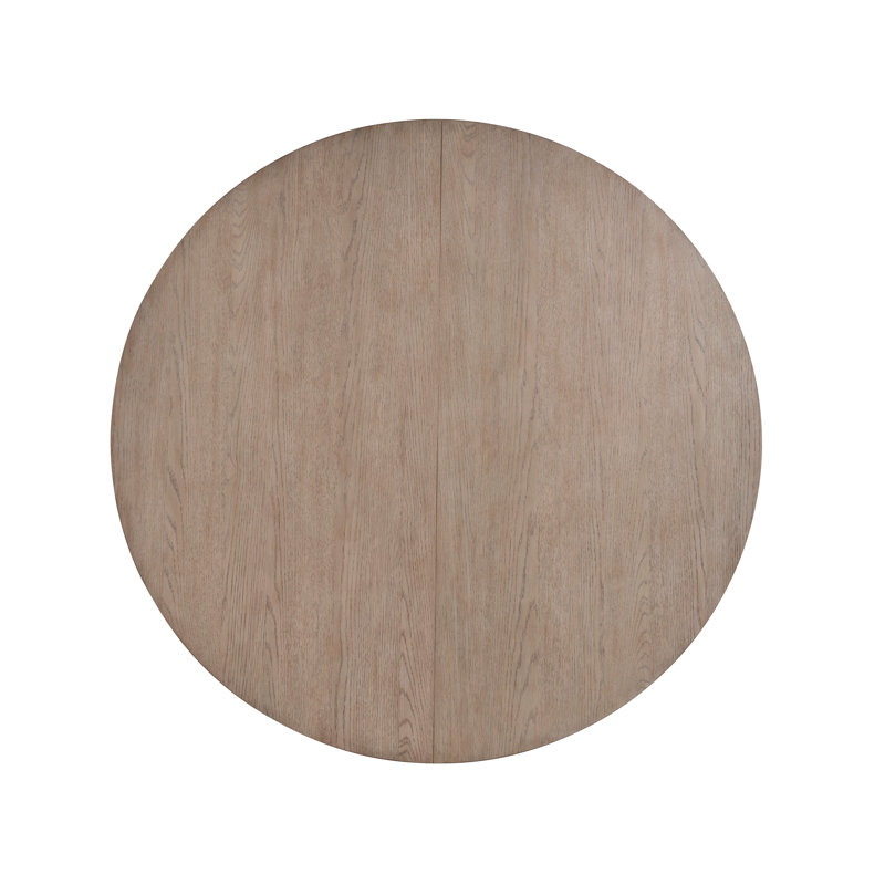Gray Oak Extendable Round Mid-century Modern Dining Table