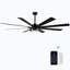Ventilateur de plafond intelligent 72 po à DEL noir mat avec télécommande 