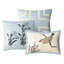Édredon 7 pièces - grand, sergé de coton, imprimé feuilles et oiseaux, 2 taies décoratives, 3 coussins décoratifs, 1 grande literie facile à laver et design, machine-127366271
