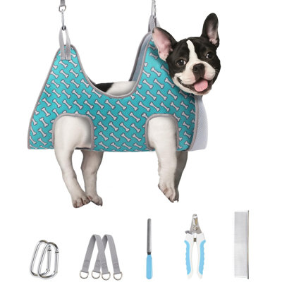 Dog Grooming Hammock Harness For Dogs Cats, Relaxation Pet Nail Clipper Hammock, Restraint Dog & Small Animal Leashes Sling For Groomingk For Nail Tri