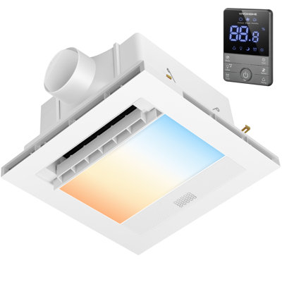 Ventilateur de salle de bain 240CFM avec lumière et chauffage PTC 1800W